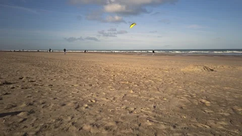 Kite flying on a autumn beach Stock Footage 330239370