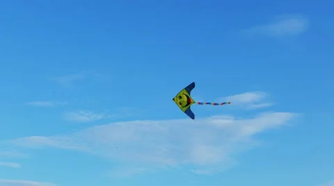 Kite flying in the blue sky Stock Footage 54220764