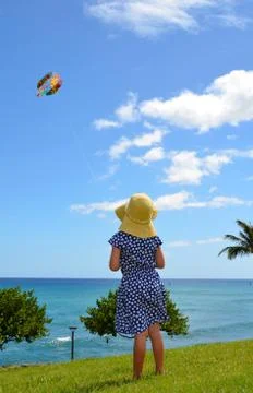 Kite flying child Stock Photos
