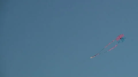 Kite flying in clear blue sky Stock Footage 68713635
