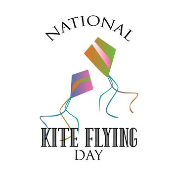 Kite Flying Day Vector Badge and Sign Stock Illustration