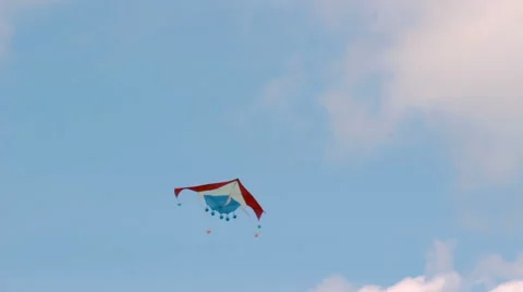 Kite Flying free in the blue sky Stock Footage 49920847