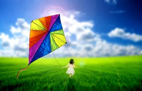 Kite flying Stock Photos