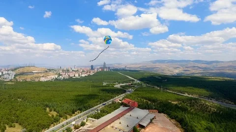 Kite is flying in the sky 스톡 동영상 91689943