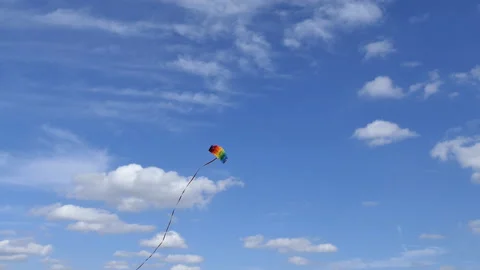 A kite flying up in the sky. Stock Footage 95862531