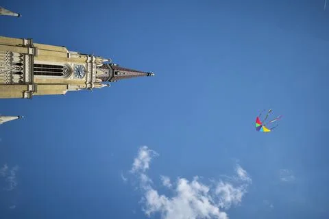 Kite flying in the sky Stock Photos