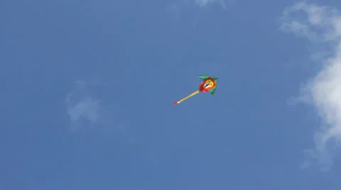 Kite flying under blue sky 8941 Stock Footage 26620393