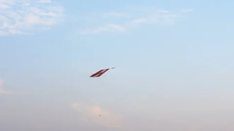 Kite Flying in The Wind in India Stock Footage 129587219