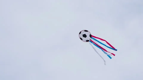 Kite in the Form of a Soccer Ball HD Pro Stock Footage 101146601