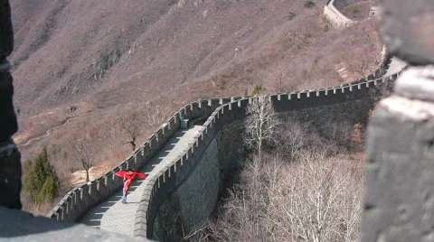 Kite on Great Wall 3 Stock Footage 350983