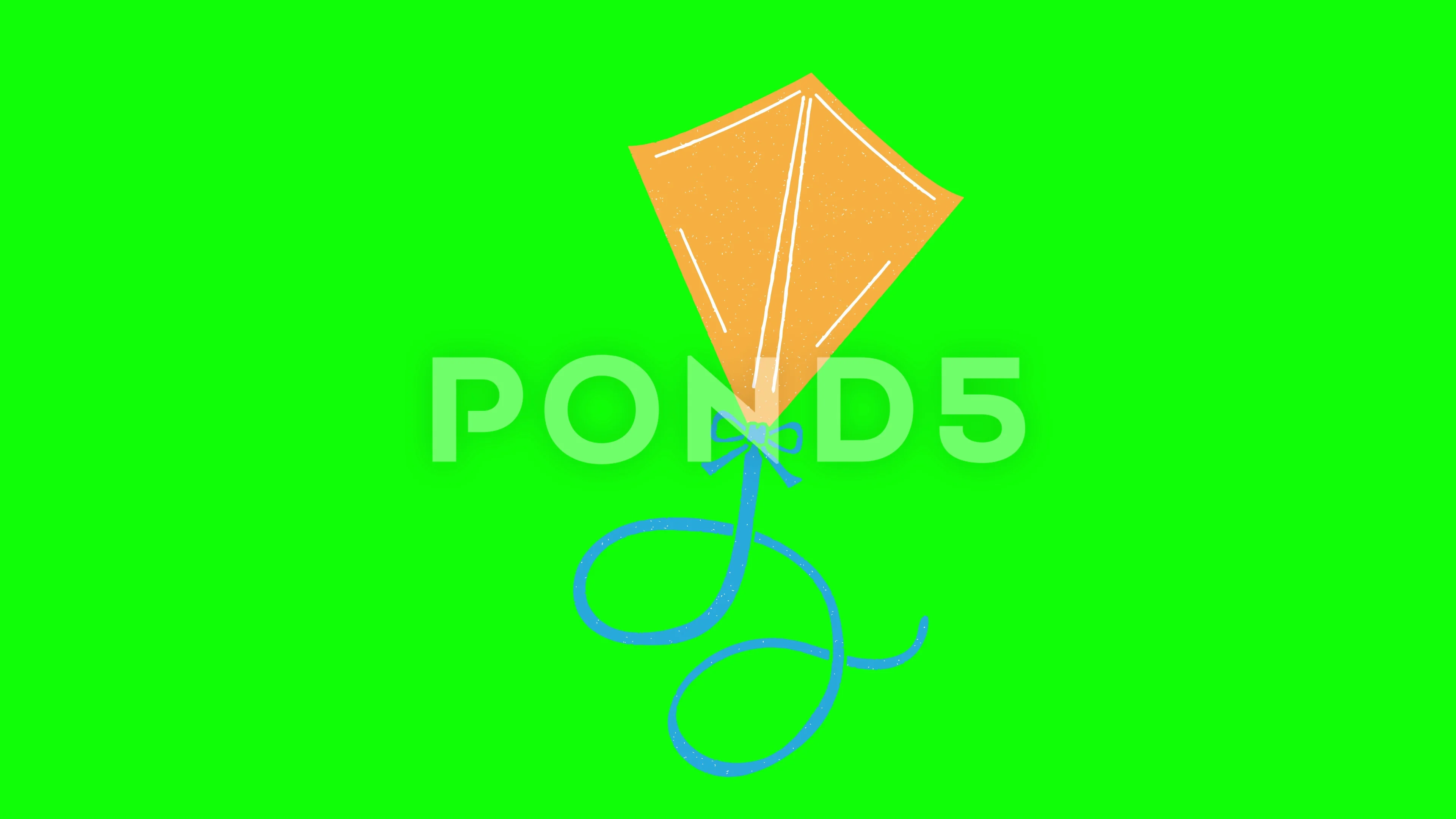 kite hand drawn animation green screen. ... | Stock Video | Pond5