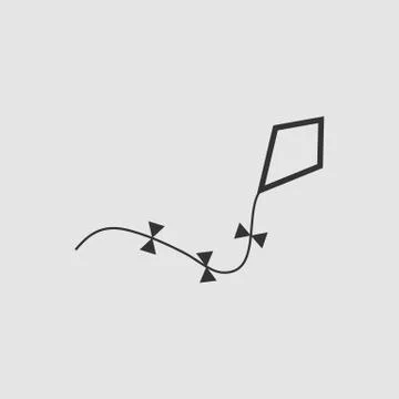 Kite icon flat. Stock Illustration