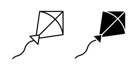 Kite icon symbol. Flat Vector illustration Stock Illustration