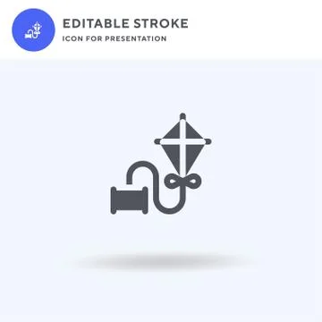 Kite icon vector, filled flat sign, solid pictogram isolated on white, logo Stock Illustration