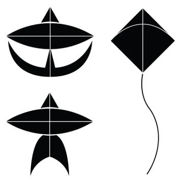 Kite icon vector set Stock Illustration