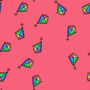 Kite kid leisure vector seamless pattern イラスト素材