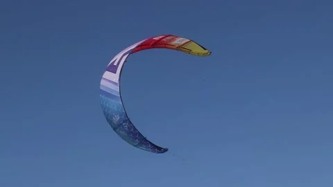 Kite for kitesurfing in the clear blue sky 動画素材 343528089
