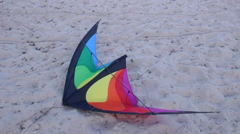 Kite Lying on Sand Stock-Footage 51346875
