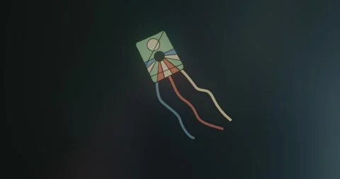 Kite with a rectangular body Video stock 314852977