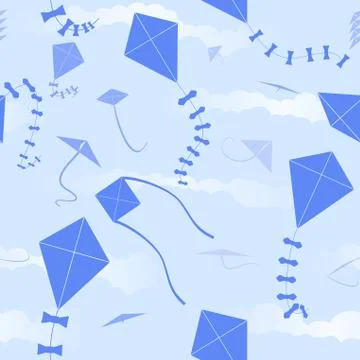 Kite seamless background Stock Illustration