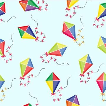 Kite seamless pattern. Summer children's endless background, texture. Game .. Stock Illustration