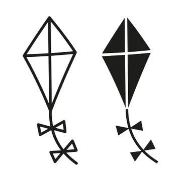 Kite set icon vector Stock Illustration