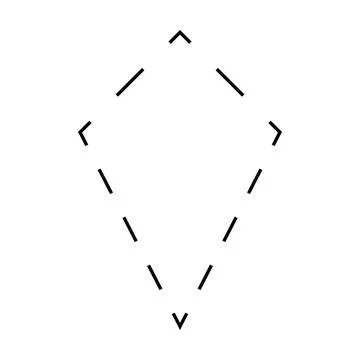 Kite shape dashed symbol vector icon for creative graphic design ui element Stock Illustration