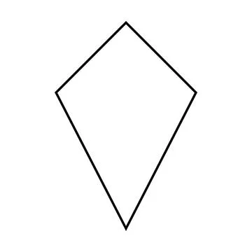 Kite shape symbol vector icon outline stroke for creative graphic design ui Stock Illustration