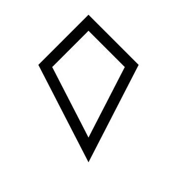 Kite shape symbol vector icon outline stroke for creative graphic design ui  Stockillustratie