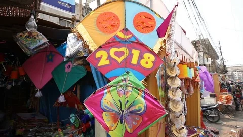 Kite Shop India Video stock 84625294