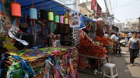 Kite Shop India Stock Footage 84625331