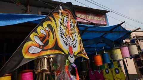 Kite Shop India Stock Footage 84625427