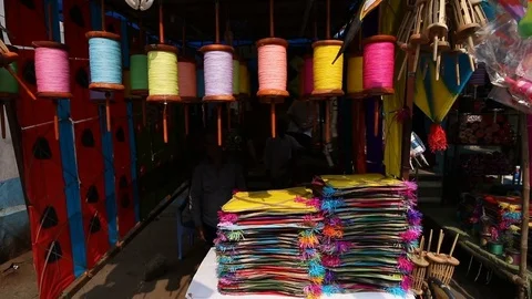 Kite Shop India Stock Footage 84625429