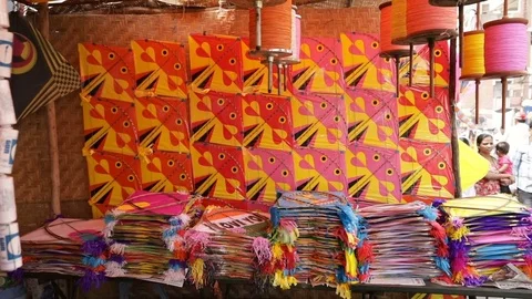 Kite Shop India Stock Footage 84625446