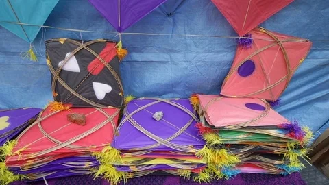 Kite Shop India Stock Footage 84625483