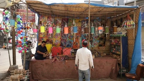 Kite Shop India Stock Footage 84625528