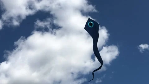 Kite in sky with clouds Video stock 144027955