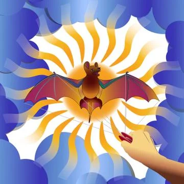 Kite in the sky Illustrazione stock