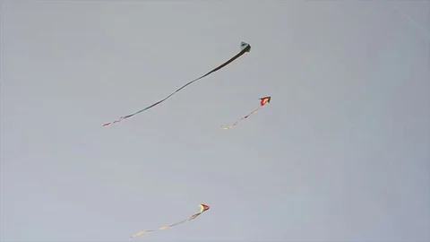 Kite soaring in the blue sky Stock Footage 72769605