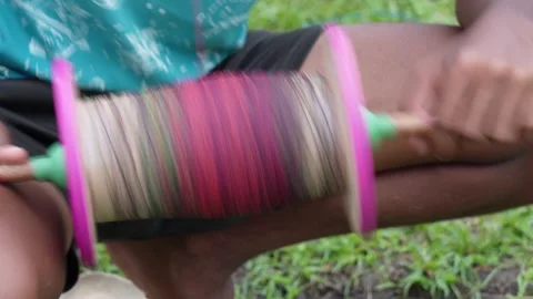 Kite string spool manja reel Stock Footage 320016531