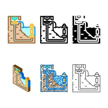 Kite styles system tidal power color icon vector Stock Illustration