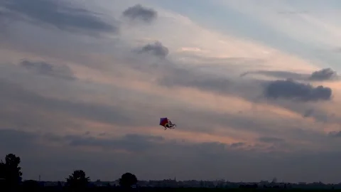 Kite in Sunset 3 Stock Footage 140369363