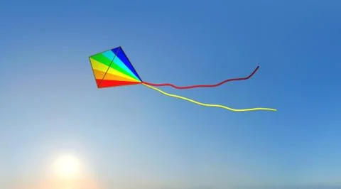 Kite with sunset Stock Photos