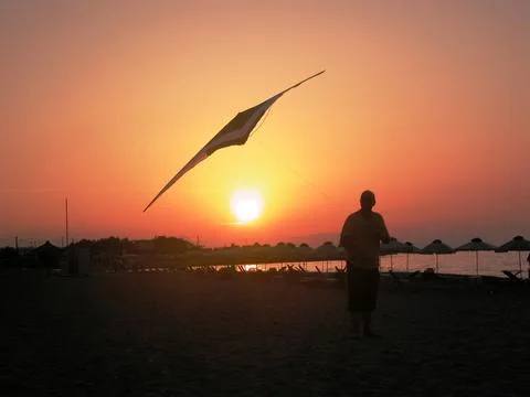 Kite in Sunset Foto stock