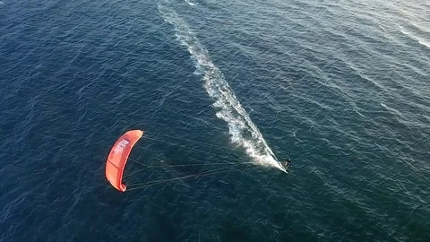 Kite Surf Aerial in slow motion Stock Footage 95497109