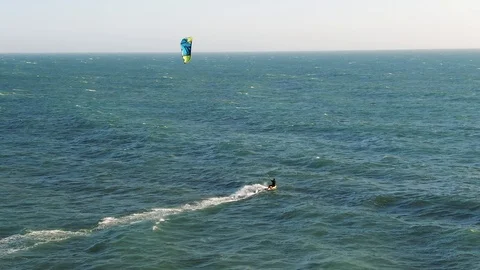 Kite Surf aerial in slow motion Stock Footage 106698842