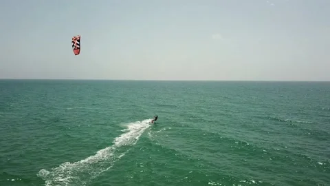Kite Surf aerial view Stock Footage 144983118