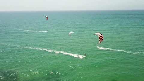 Kite surf aerial view Stock Footage 144983298