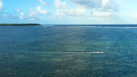 Kite surf on a lagoon in aerial view, Philippines Stock Footage 100813410