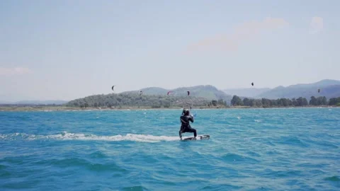 Kite Surfer in Aciton  Stock Footage 138053991